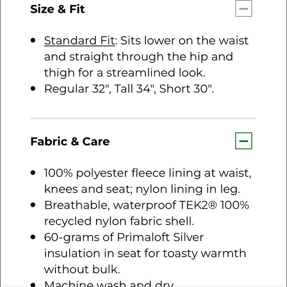 Men’s LL Bean Wildcat Waterproof Insulated Snow Pants size XL - Picture 4 of 7